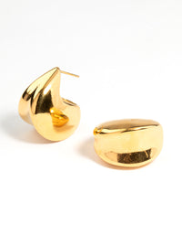 Waterproof Gold Plated Stainless Steel Thick Scoop Earrings - link has visual effect only