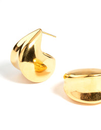 Waterproof Gold Plated Stainless Steel Thick Scoop Earrings - link has visual effect only