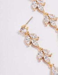 Diamond Simulant Double Vine Teardrop Earrings - link has visual effect only