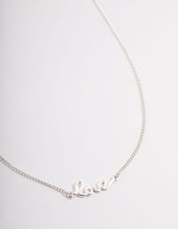 Silver Love Script Necklace - link has visual effect only