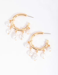 Gold Pearly Nautical Hoop Earrings - link has visual effect only