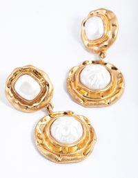 Gold Molten Round Drop Earrings - link has visual effect only