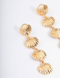 Gold Shell Pearl Drop Earrings - link has visual effect only