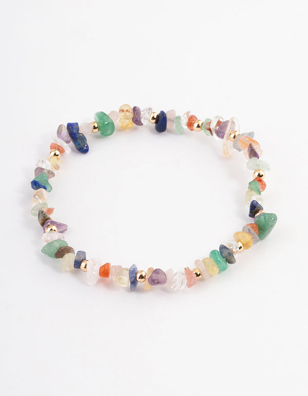 Stone Semi Precious Chip Wrap Bracelet