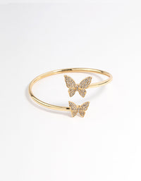 Gold Plated Double Butterfly Bangle - link has visual effect only