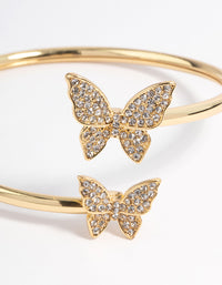 Gold Plated Double Butterfly Bangle - link has visual effect only