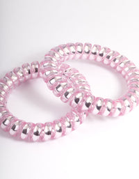 Pink Plastic Hair Spirals Pack - link has visual effect only