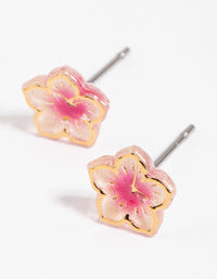 Gold Mini Frangipani Stud Earrings - link has visual effect only