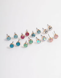 Gold Basic Mixed Stud Earrings 8-Pack - link has visual effect only