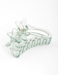 Mint Flower Claw Clip 9cm - link has visual effect only