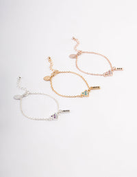 Kids Mixed Diamante Heart BFF Bracelet Pack - link has visual effect only