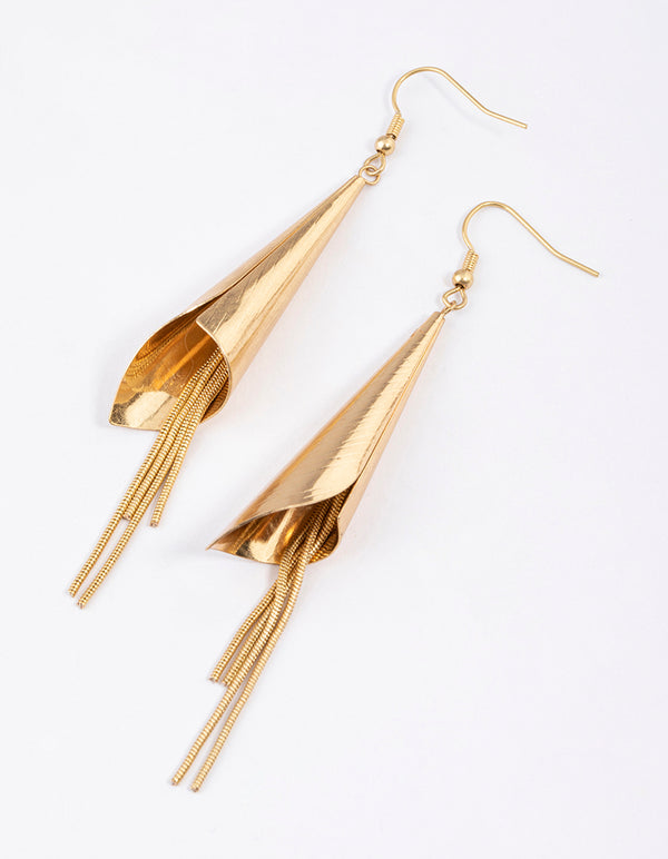 Gold Glamour Tassel Earrings