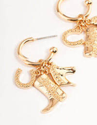 Gold Western Boot Earrings - link has visual effect only