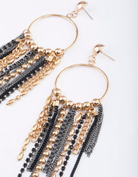 Gold Multi Chain Fringe Earrings - link has visual effect only