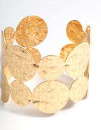 Gold Textured Disc Cuff Bracelet - link has visual effect only