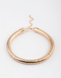 Gold Chunky Hammered Tube Necklace - link has visual effect only