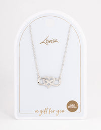 Rhodium Infinity Heart Diamante Necklace - link has visual effect only