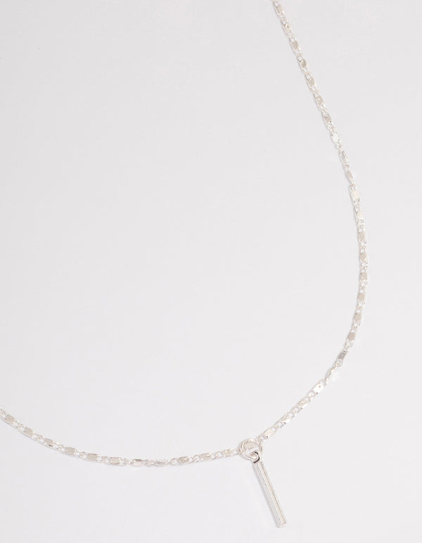 Silver Flat Chain Stick Necklace