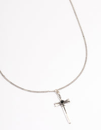 Antique Silver Gothic Cross Necklace - link has visual effect only