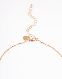 Gold Single Cubic Zirconia Box Chain Necklace - link has visual effect only