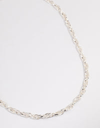 Silver Intertwined Chain Necklace - link has visual effect only