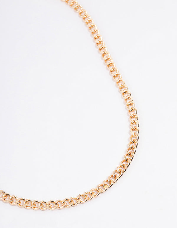 Gold Curb Chain Necklace