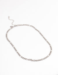 Rhodium Figaro Chain Necklace - link has visual effect only