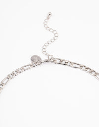 Rhodium Figaro Chain Necklace - link has visual effect only