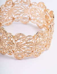 Gold Filigree Stretch Bracelet - link has visual effect only