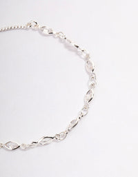 Silver Cubic Zirconia Stone Chain Toggle Bracelet - link has visual effect only