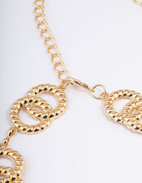 Gold Molten Double Link Chain Belt - link has visual effect only