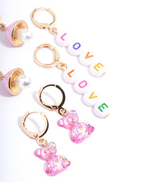 Pink Love Gummy Stacker Earrings - link has visual effect only