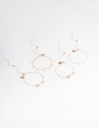 Rose Gold Butterfly Jingle Bracelet & Anklet 4-Pack Set - link has visual effect only