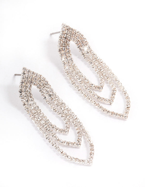 Silver Mini Oval Cupchain Earrings