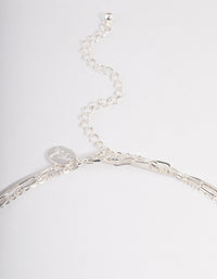 Silver Plated Square Cubic Zirconia Drop Chain Necklace - link has visual effect only