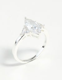 Silver Plated Precious Marquise Ring - link has visual effect only