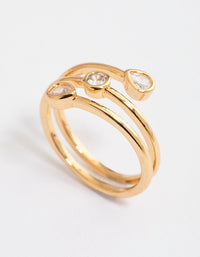 Gold Plated Multi Shape Tier Ring - link has visual effect only