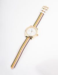 Gold Rainbow Faux Leather Strap Watch - link has visual effect only