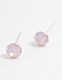 Sterling Silver Pink Opal Stud Earrings - link has visual effect only