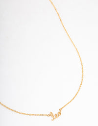 Gold Plated Leo Script Pendant Necklace - link has visual effect only