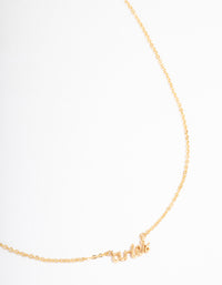 Gold Plated Aries Script Pendant Necklace - link has visual effect only