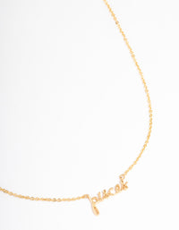 Gold Plated Pisces Script Pendant Necklace - link has visual effect only