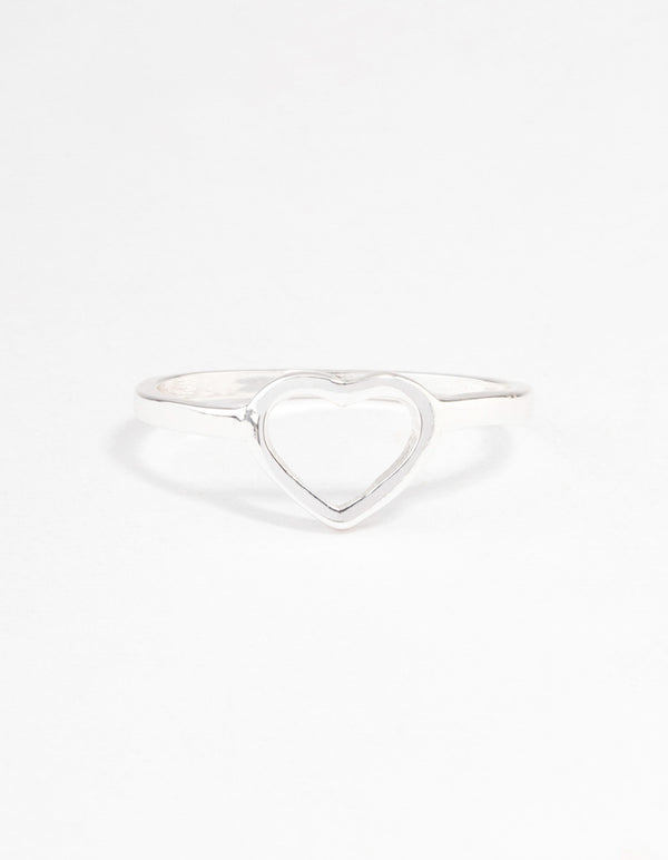 Silver Open Heart Ring