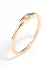 Gold Solitaire Tapered Ring - link has visual effect only