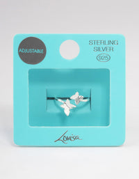 Sterling Silver Double Butterfly Ring - link has visual effect only