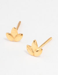 Gold Plated Sterling Silver Leaf Stud Earrings - link has visual effect only