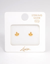 Gold Plated Sterling Silver Leaf Stud Earrings - link has visual effect only