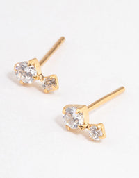 Gold Plated Sterling Silver Cubic Zirconia Stud Earrings - link has visual effect only