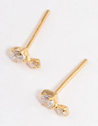 Gold Plated Sterling Silver Cubic Zirconia Stud Earrings - link has visual effect only