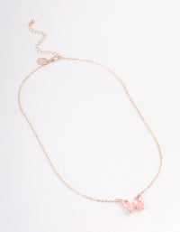 Rose Gold Pink Butterfly Pendant Necklace - link has visual effect only